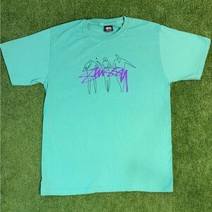 Stussy Three People Teal T-Shirt